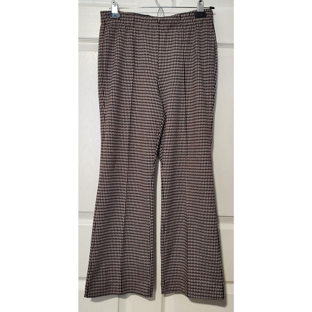 Anthropologie Eva Franco Houndstooth Flare Pants Size Small